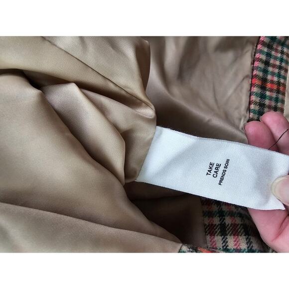 ANTHROPOLOGIE x AVEC LES FILLES Relaxed Plaid Wool Blend Blazer XL Patches - Picture 9 of 12